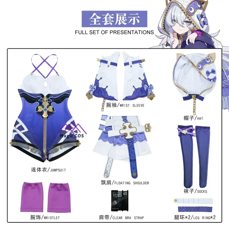 Honkai Impact 3 Theresa Apocalypse Nova Chegada Acessórios de Fantasia Cosplay Headwear Meias Peruca Anime Uniforme para Comic Con