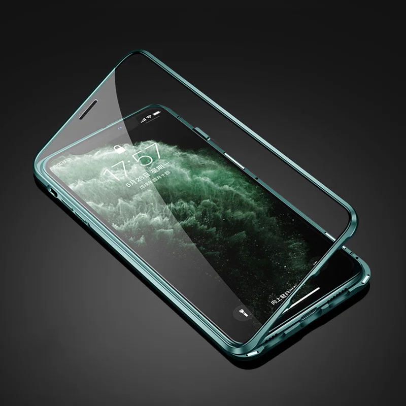 360 Metal Magnetic Case For iPhone 13 12 Mini 11 12 13 14 15 Pro Max Cases For iPhone X XR XS MAX 7 8 Plus SE 2020 Cover Coque