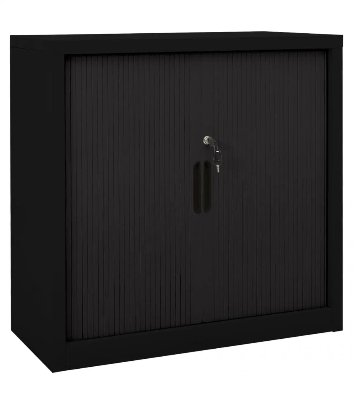 Lockers and storage cabinets sliding door wardrobe steel black 90x40x90 cm