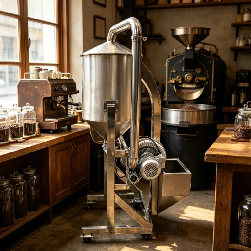 Customized 60kg Airflow High Coffee Destoner Cleaning Machine 99.9% Stone Detection 500kg/h Capacity Food Grade Stainless Steel