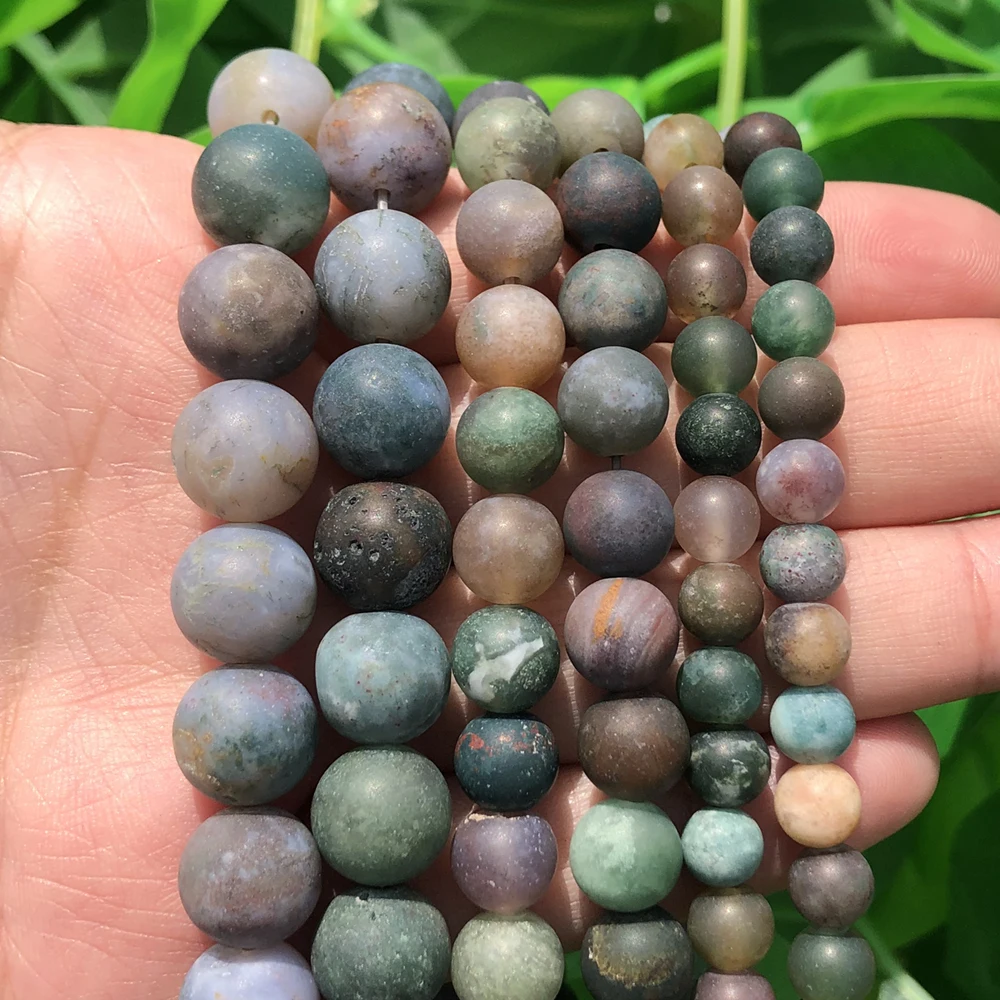 Natural Stone Matte Amazonite Round Beads for Jewelry Making