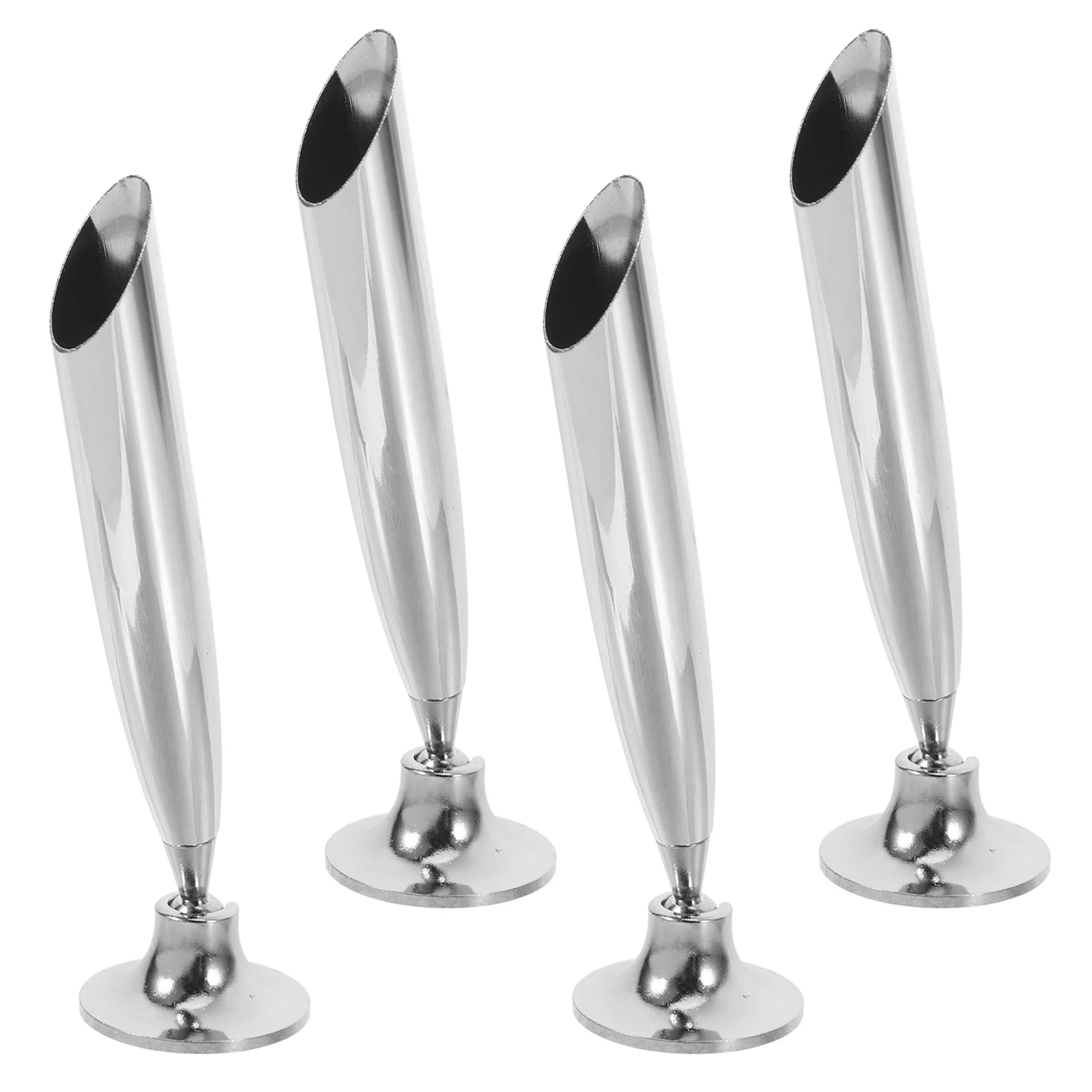 

4Pcs Metal Pen Holder Base Single Pen Stand Rotating Desk Use for Office School Stationery Fountain Ballpoint Pencil