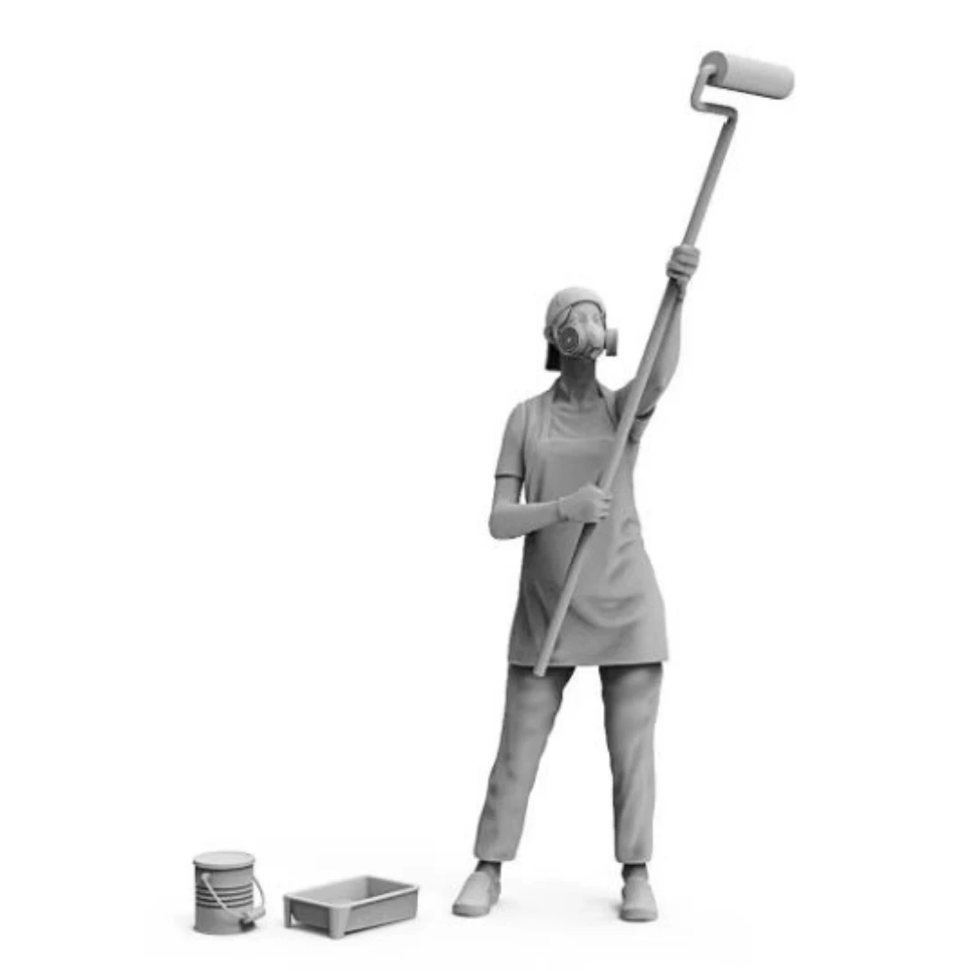 1/35 Scale WWII Female Soldier GK Resin Kit - Unassembled & Unpainted Figure, Miniature Diorama Model