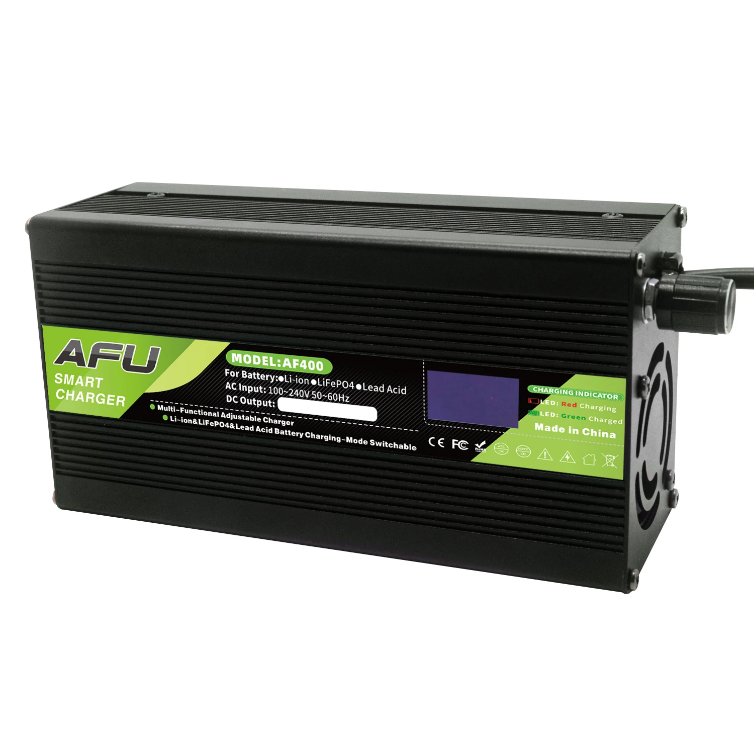 14.6V 20A Adjustable Voltage 12V-14.6V Current 2-15A LiFePO4 Battery Lead Acid Lithium Charger With OLED Display