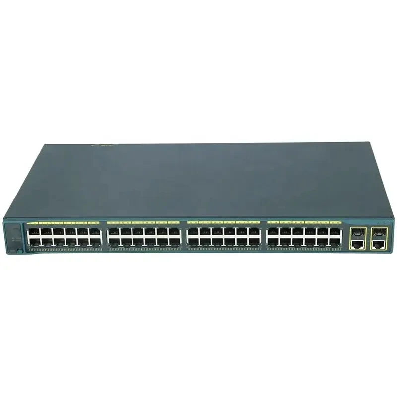 Usado WS-C2960-48PST-L Cisco 2960 Serie 48 puertos 48 10/100 PoE + 2 1000BT + 2 SFP LAN Conmutador de red básico WS-C2960-48PST-L