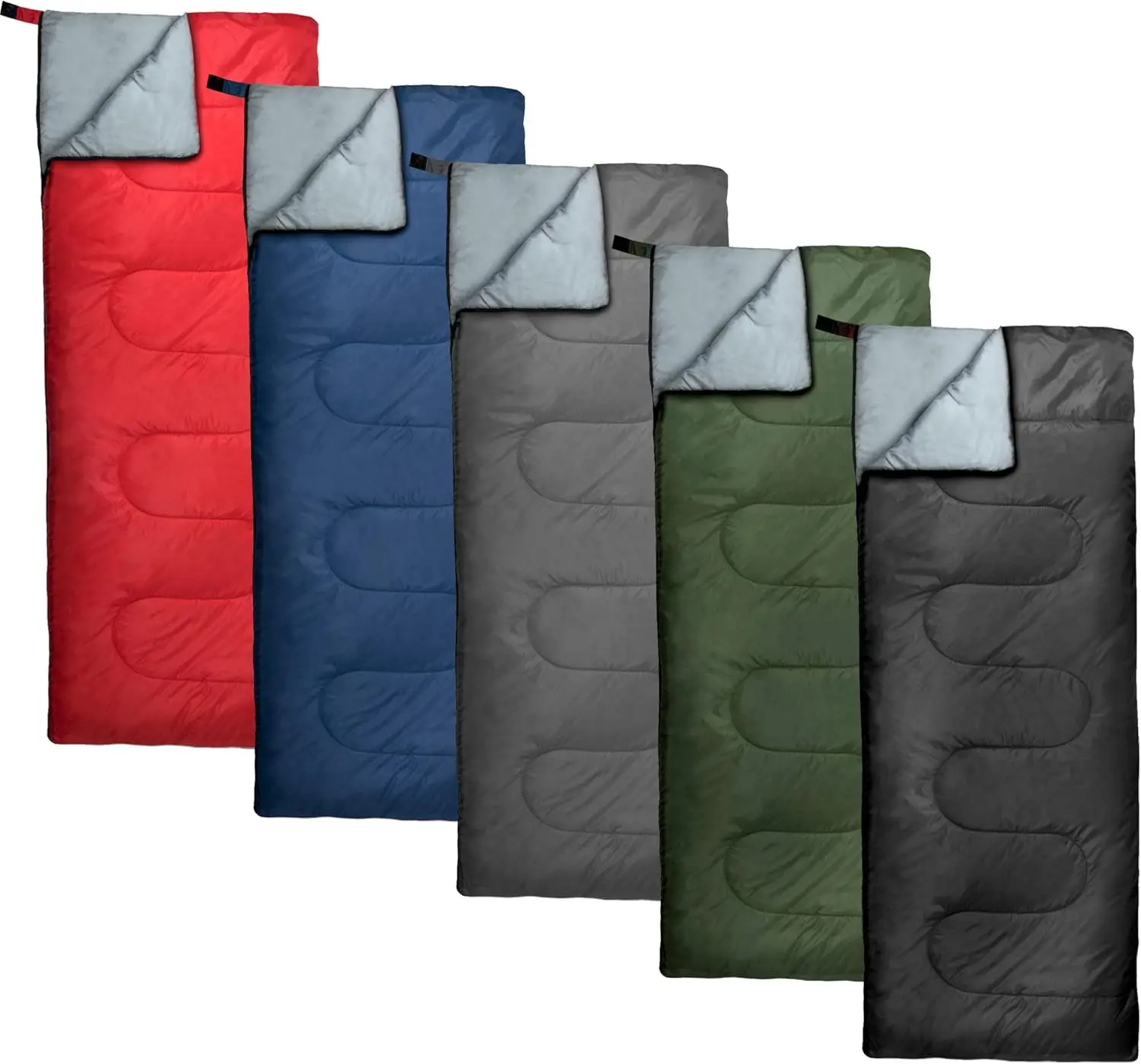 Sleeping Bags Bulk 10 Pack Envelope Sleeping Bags, 4 Seasons Warm or Cold Lightweight Indoor Outdoor Sleeping Bags for Adults, B