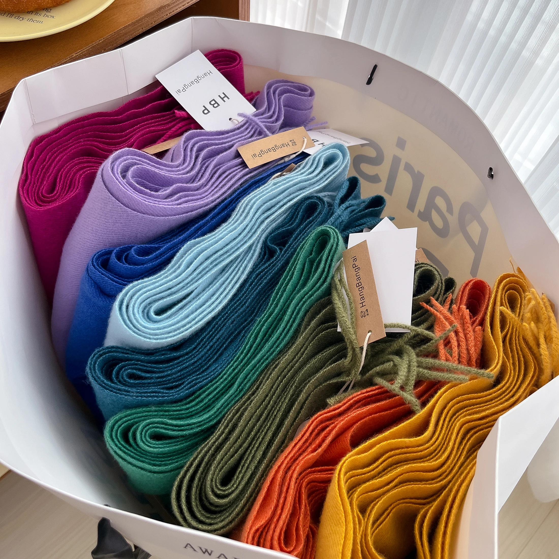 2023 neue Winter Wolle Schal Für Frauen Lange Warme Kaschmir Schals Hijab Solide Dame Schal Wrap Weibliche Pashmina Bandana Kopf schals – Detail 8