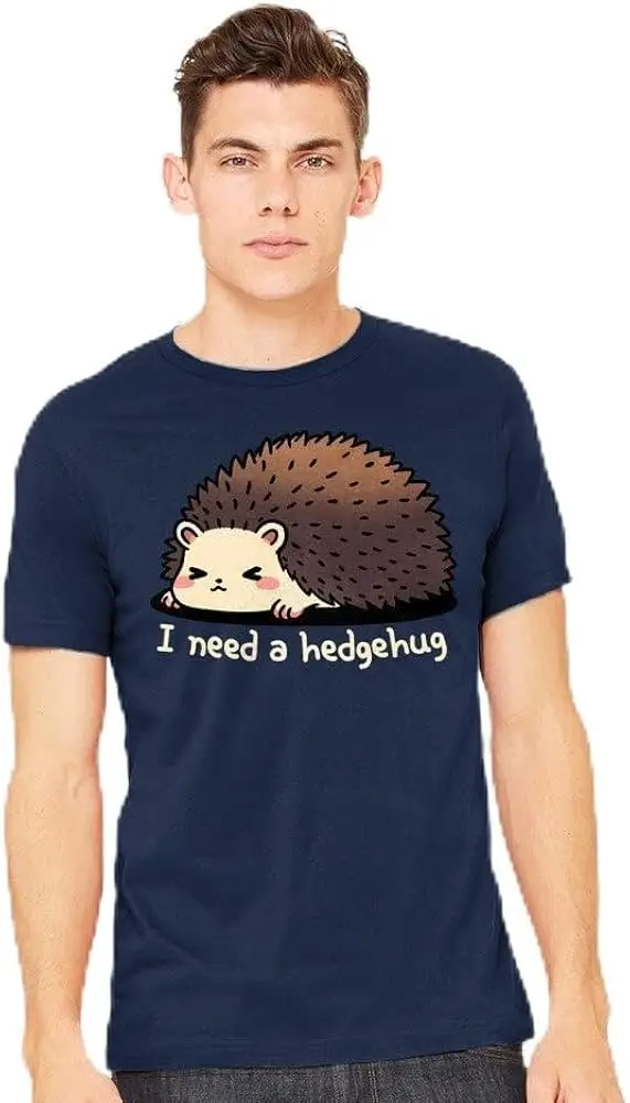 Мужская футболка с изображением ежика, ежика, еженедельная футболка высокого качества из 100% хлопка с короткими рукавами