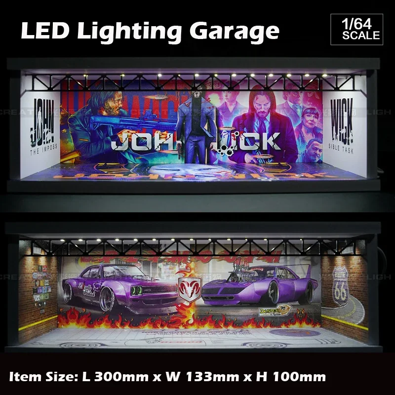 

Assemble Diorama 1:64 Model Car Garage LED Lighting USB Connector 2 Versions