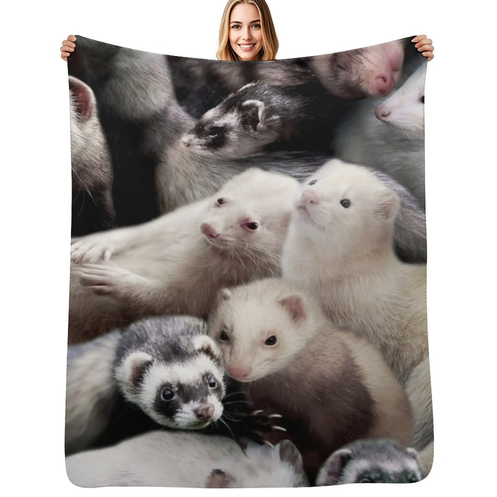 

Ferrets Throw Blanket funny gift decorative halloween Travel Blankets