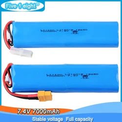 (Wtyczka XT60/Tamiya) 7.4V 7000mAh 20C akumulator z ładowarką-ion dla 3818 Henglong 3819 3838 3839 3869 3889 3938 zbiornik RC 1/16