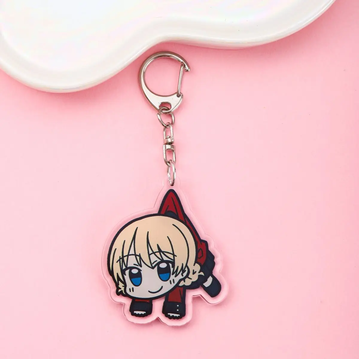 Anime GIRLS und PANZER Acrylic keychain accessaries Cartoon funny Bag Pendant Gift cute bag charm Keyring Friends Fans Gifts