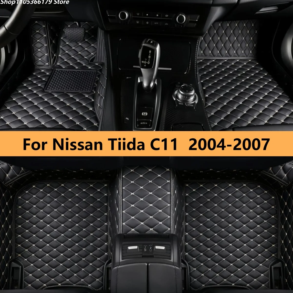 

Custom Car Floor Mat For Nissan Tiida C11 2004 2005 2006 2007 Auto Accessories Full Set Leather All Weather Cars Carpets Pads