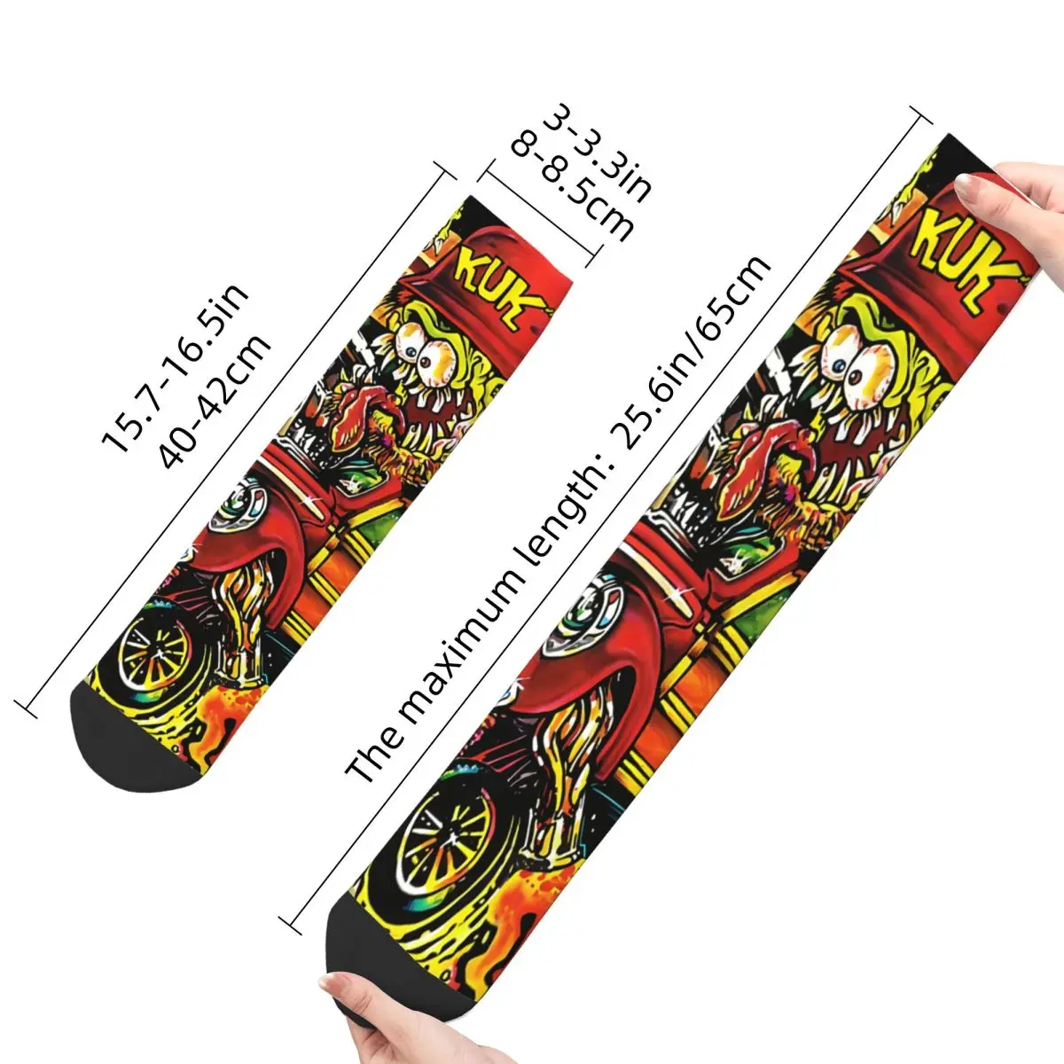 Crazy Sock for Men Ed Drawer Roth Tales of the Rat Fink Cartoon Film Happy Quality Pattern Printed Boys Crew Sock Seamless Gift