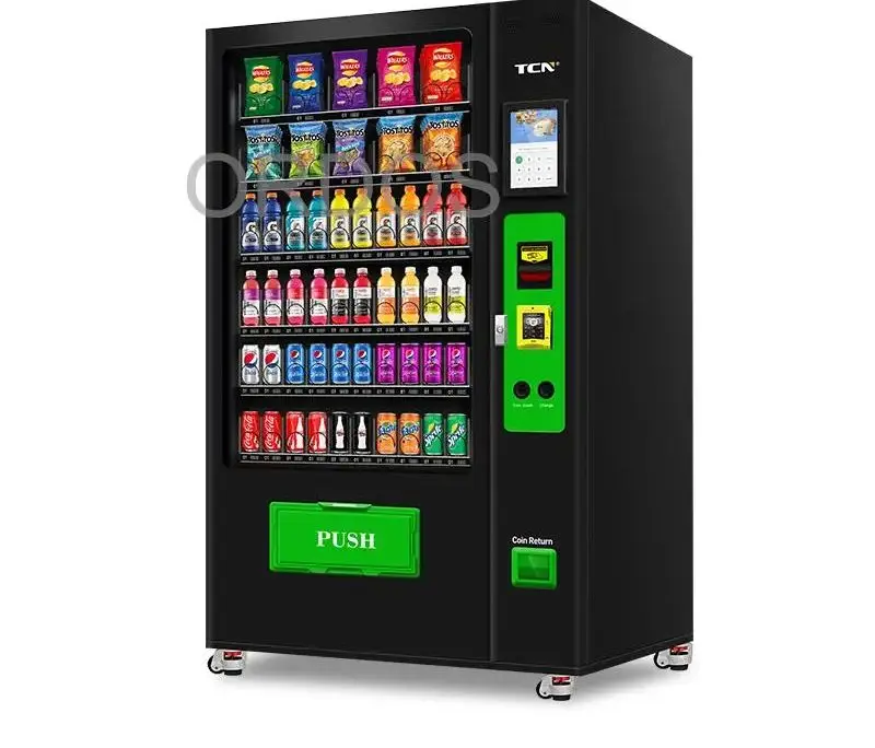 Food Snacks Vending Machine 10-Inch Touch Bottle Drink Vending Machine Customize Payment Method Coin Bill Card