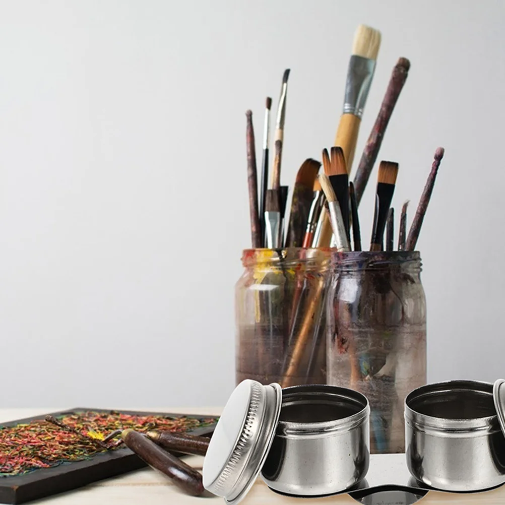 

2Pcs Brush Washing Container for Watercolor Paints and Oils Portable and Space Saving Artist Accessory Paint Brush Washer