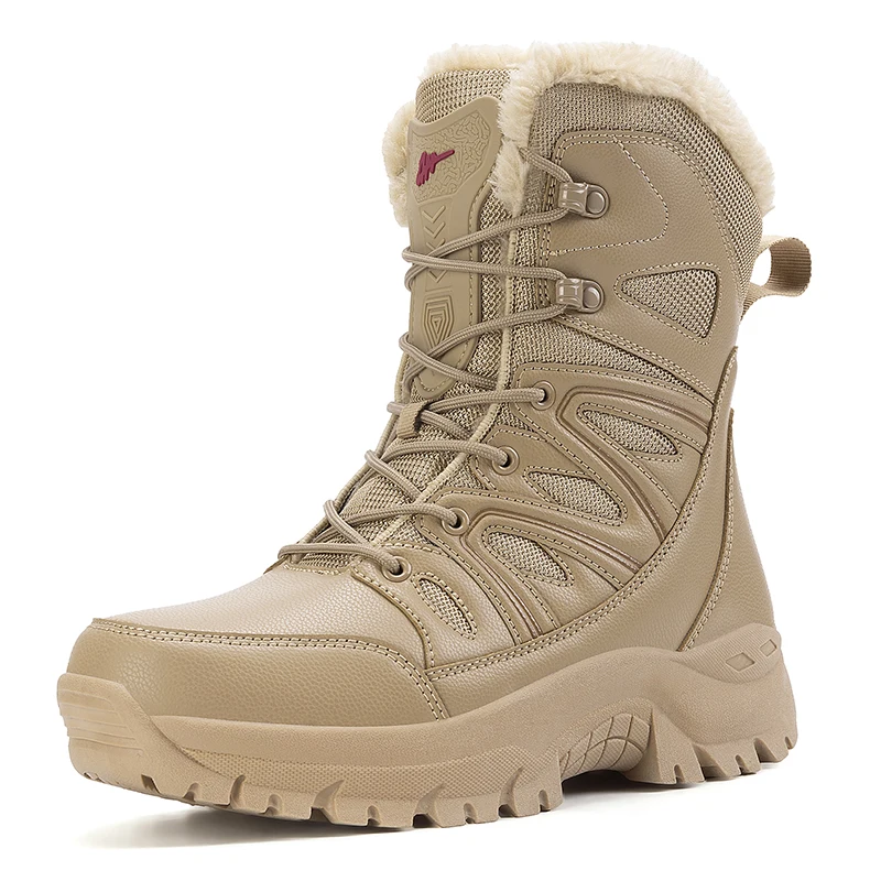 

Новые мужские повседневные высокие мужские ботинки на шнуровке, водонепроницаемые зимние ботинки, противоскользящие ботильоны, армейские рабочие ботинки, теплые плюшевые зимние ботинки