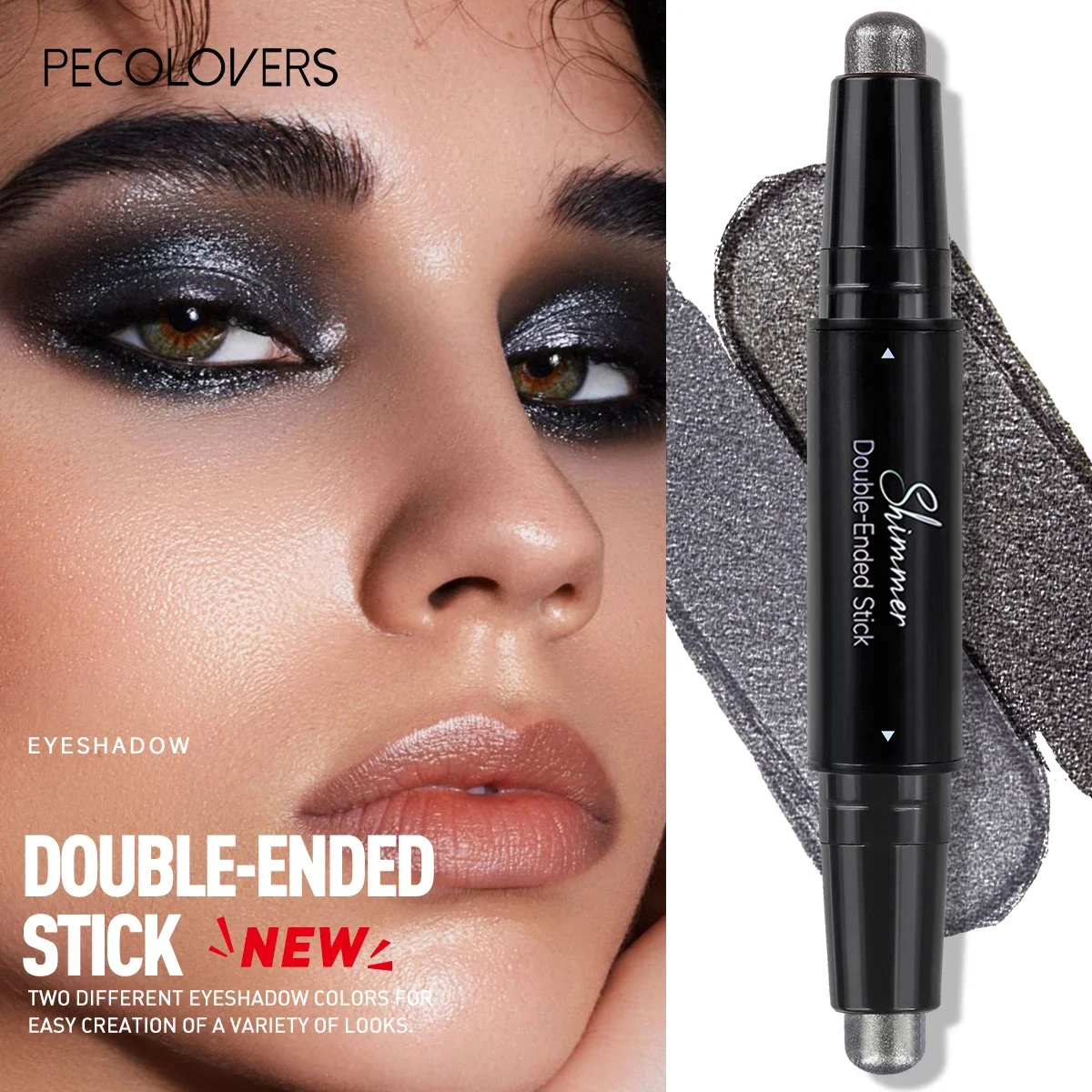 

1 PC Dual-Ended Metallic Eyeshadow Stick, Long-Lasting, Smudge-Proof Glitter & Matte Finish, Perfect for Everyday Looks