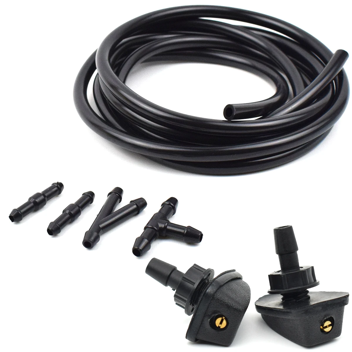 Car Universal Front Windshield Wiper Nozzle Jet Sprayer Hose Tube Connector Kit Spray Water Fan Spout Washer Outlet Adjustment