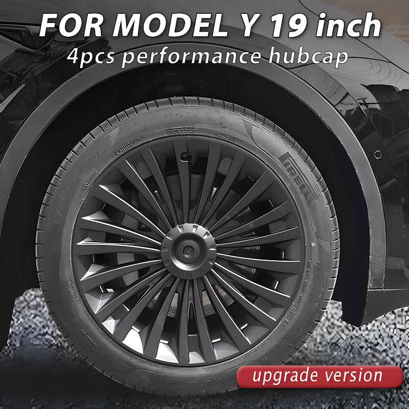 

4PCS Hub Cap Performance Replacement Wheel Cap Automobile Full Rim Cover Accessories for Tesla Model y 19 Inch 2018-2023 Hubcap