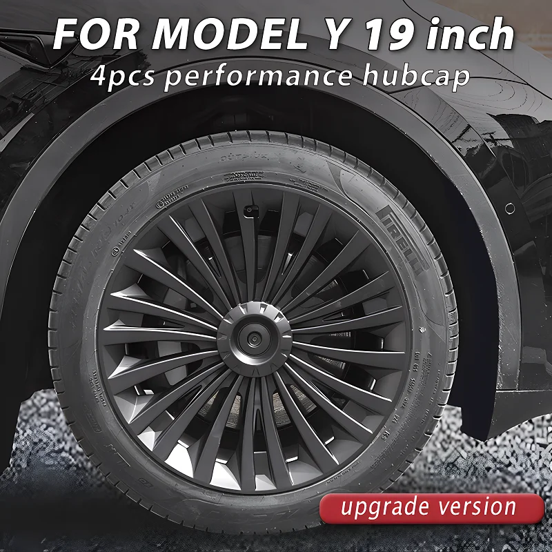 4PCS Hub Cap Performance Replacement Wheel Cap Automobile Full Rim Cover Accessories for Tesla Model y 19 Inch 2018-2023 Hubcap