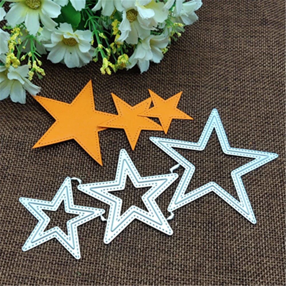 3pcs/Set star suit Metal Cutting Dies Stencils For DIY Scrapbooking Decorative Embossing Handcraft Die Cutting Template