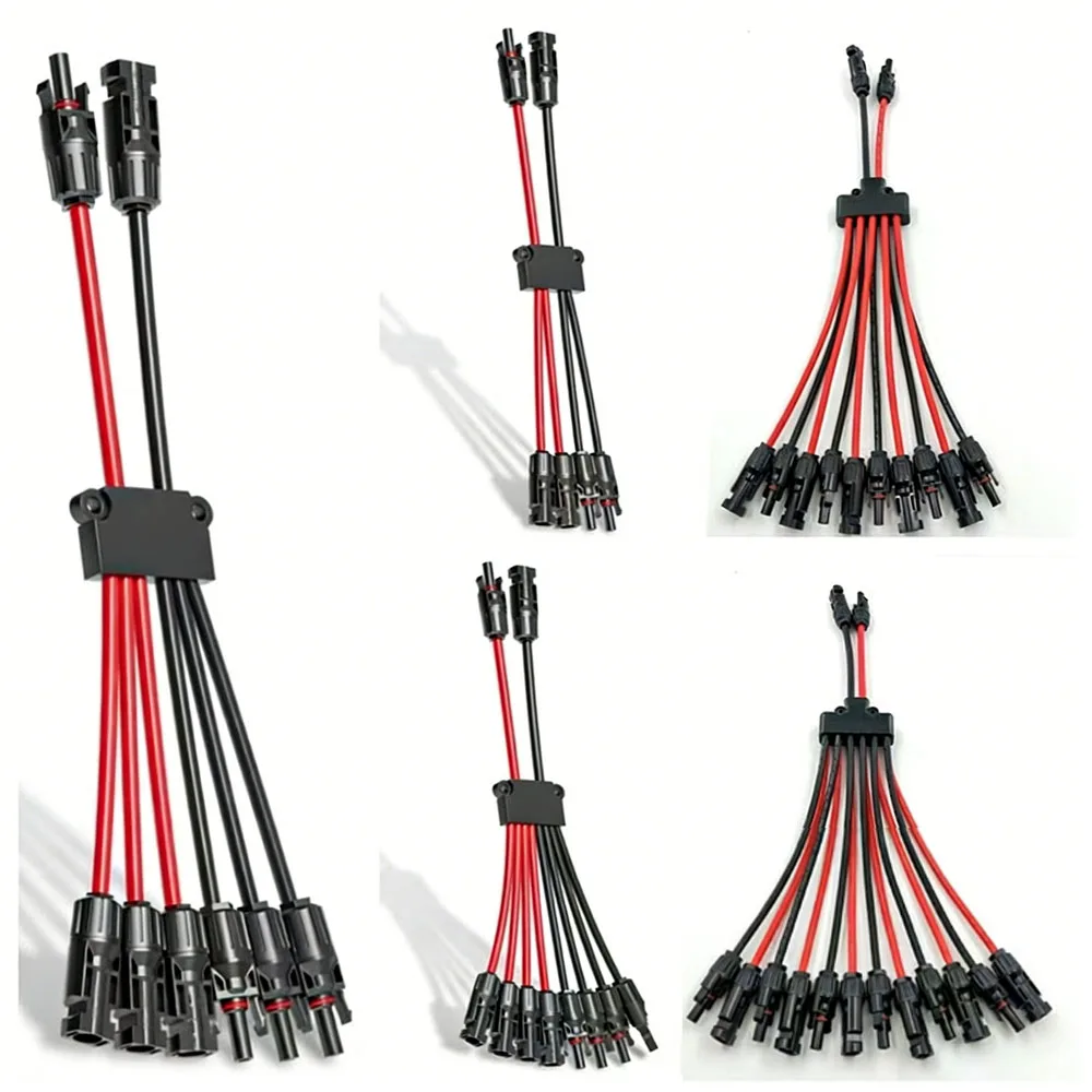 2 to 4/6/8 Y SAE+MC4 Power Solar Connectors Branch Solar Connectors Solar Panel Cable Splitter for RV Boat Photovoltaic