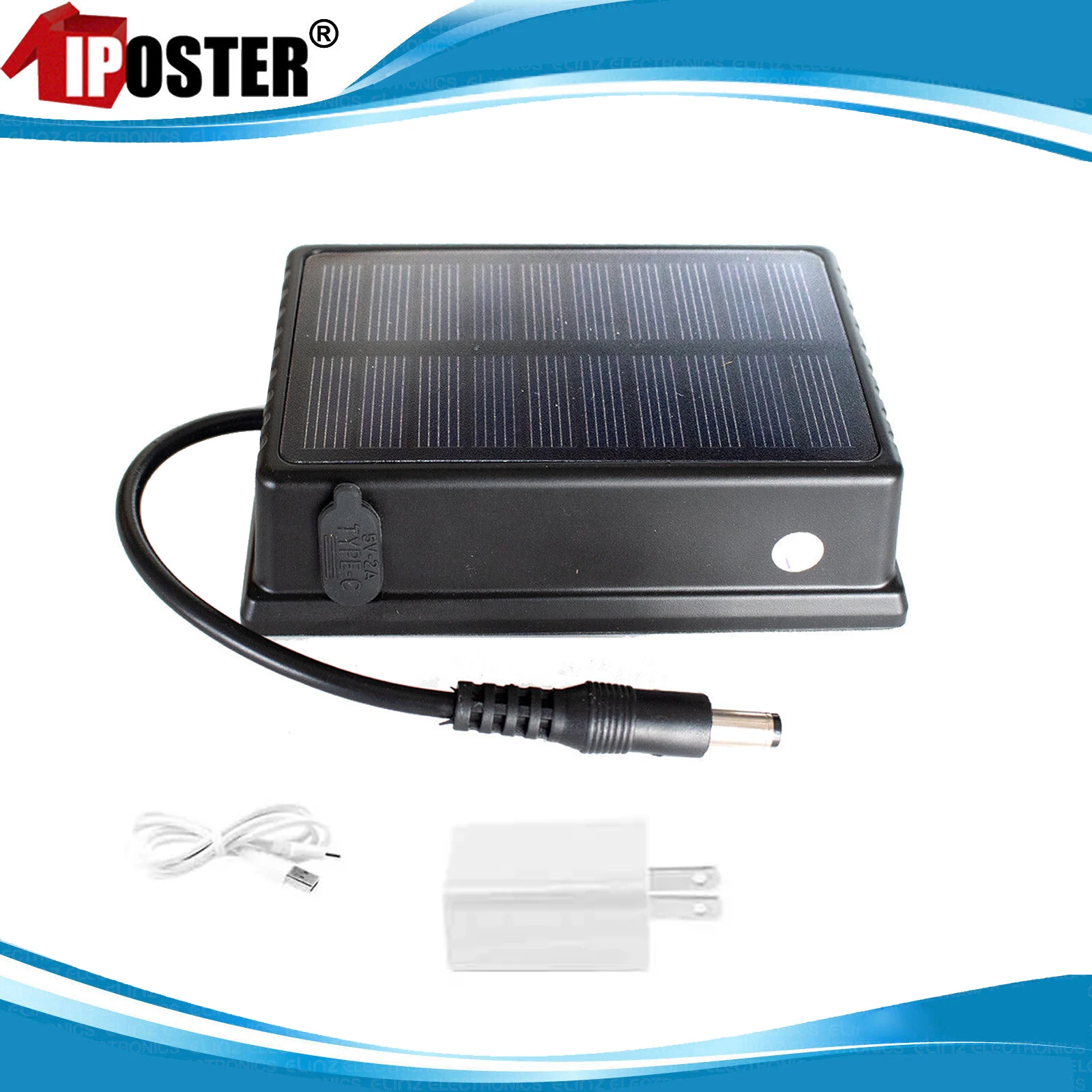 iPoster Waterproof Solar Panel Magnetic Base Rechargeable Battery Power Bank For WiFi Wireless Backup Camera/Car Monitor Power