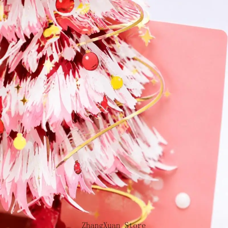 Ausstellbare Weihnachtsbaumkarten mit Sternakzenten und Feiertagsbotschaften, 12er-Set mit passenden Umschlägen und Umschlag – Detail 5