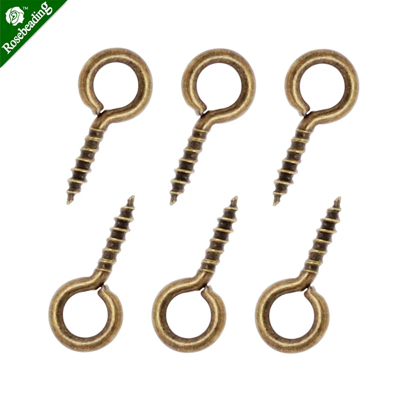 200pcs 10*4.5mm Metal Small Tiny Mini Eye Pins Eyepins Hooks Eyelets Screw,Clasps Jewelry Findings For Making DIY-100187