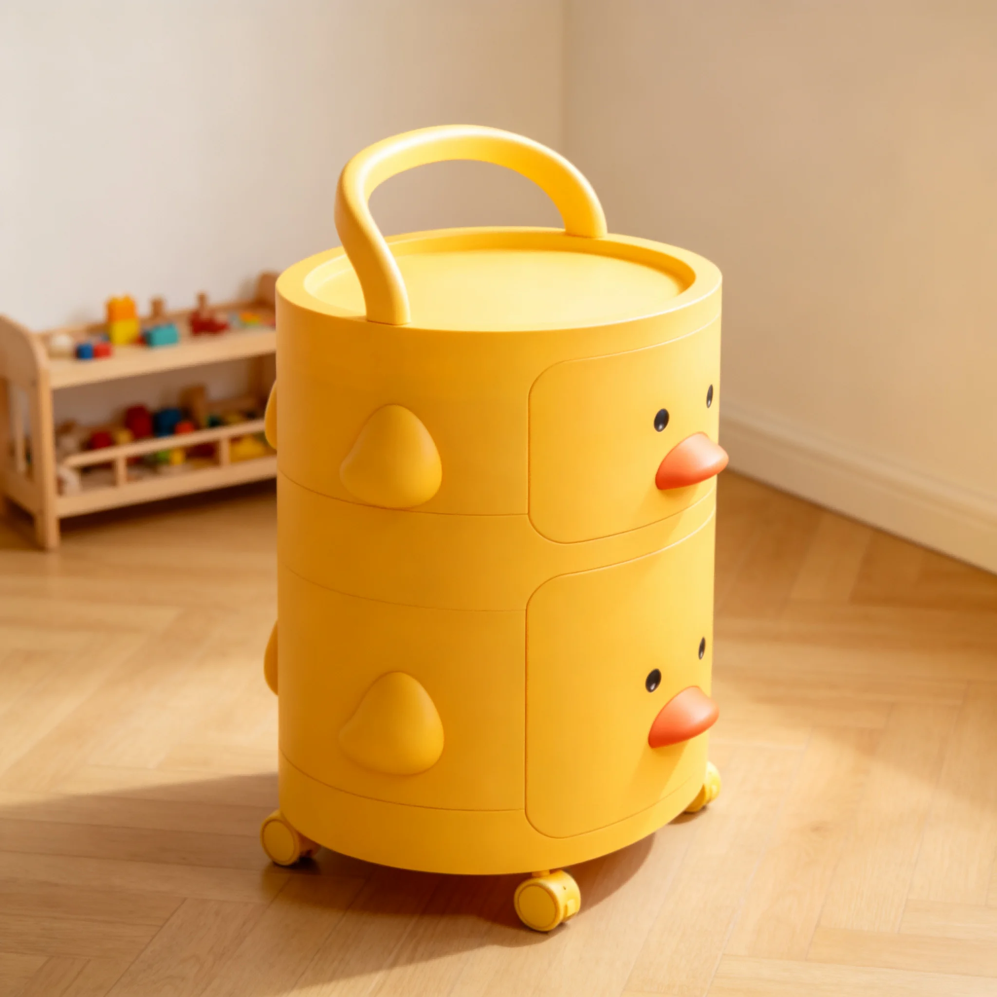 aoliviya-baby-snack-clothes-storage-box-cartoon-multi-layer-organizer-rack-duck-trolley-bedroom-kids-childrens-cabinet