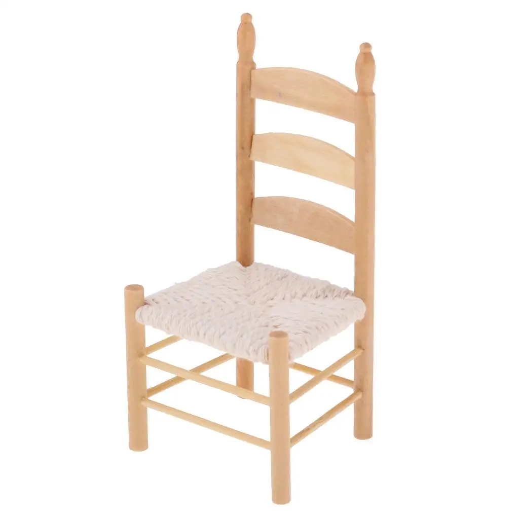 

Dollhouse Miniatures Wooden Chair Model 1 12 Scale Furniture for Miniature House Decoration Accessories