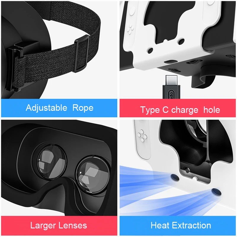 Virtual Headphones for Nintend Switch OLED Glasses VR  Movie Adjustment Virtual Reality Headphones 3D VR Glasses Game Accessory