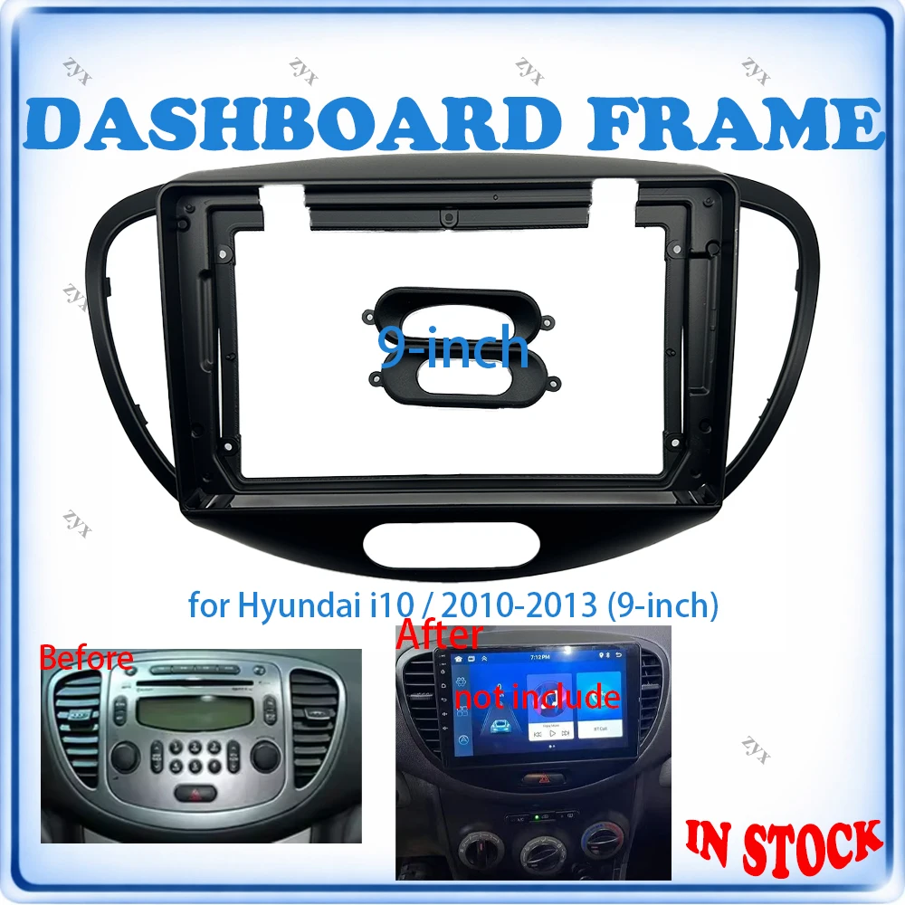 

Car Radio Fascia Frame For Hyundai i10 2010-2013 9 inch Wiring Harness Power Cable Car Accessories Plug & Play