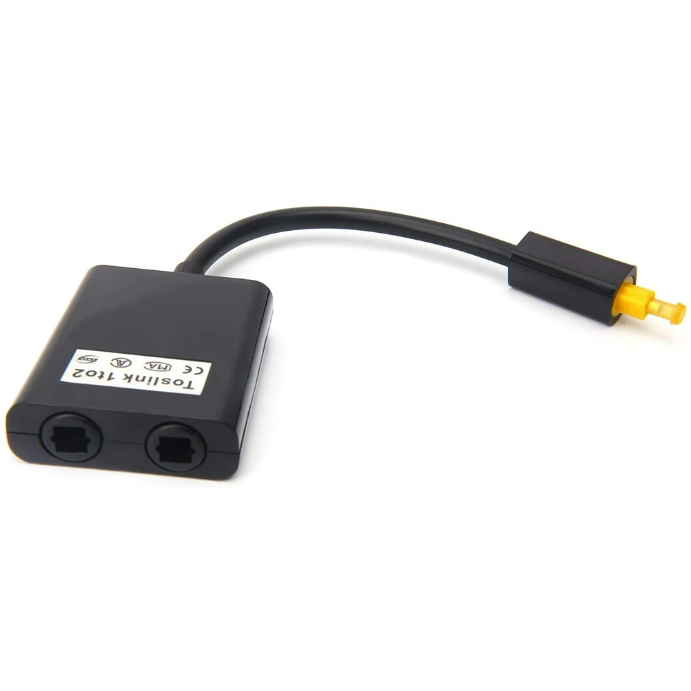 Digital SPDIF Optical Fiber Audio Splitter Adapter Toslink Splitter SPDIF Optical Cable Splitter Hub 1 Input 2 Output for DVD