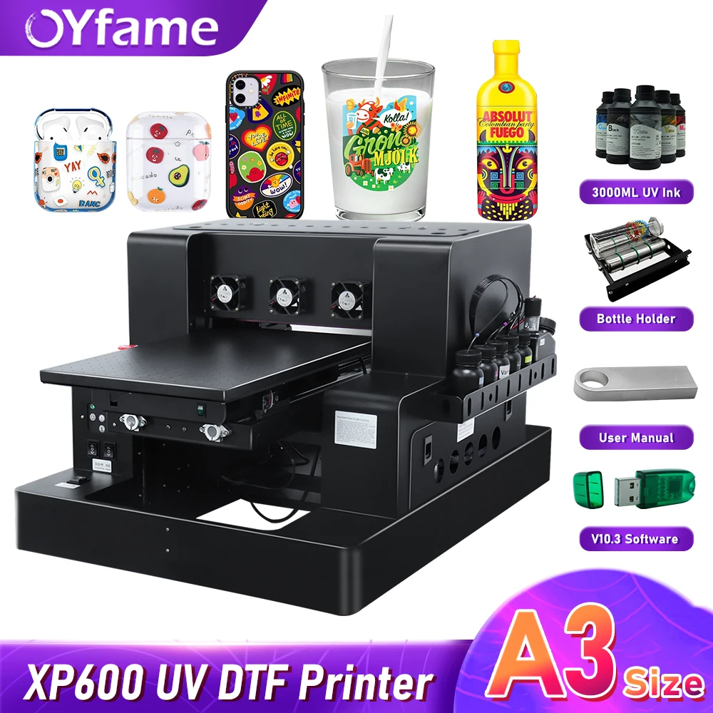 

OYfame XP600 A3 UV Flatbed Printer Directly To Film A3 UV DTF Printer with laminator A3 for stiker uv dtf Printing Machine