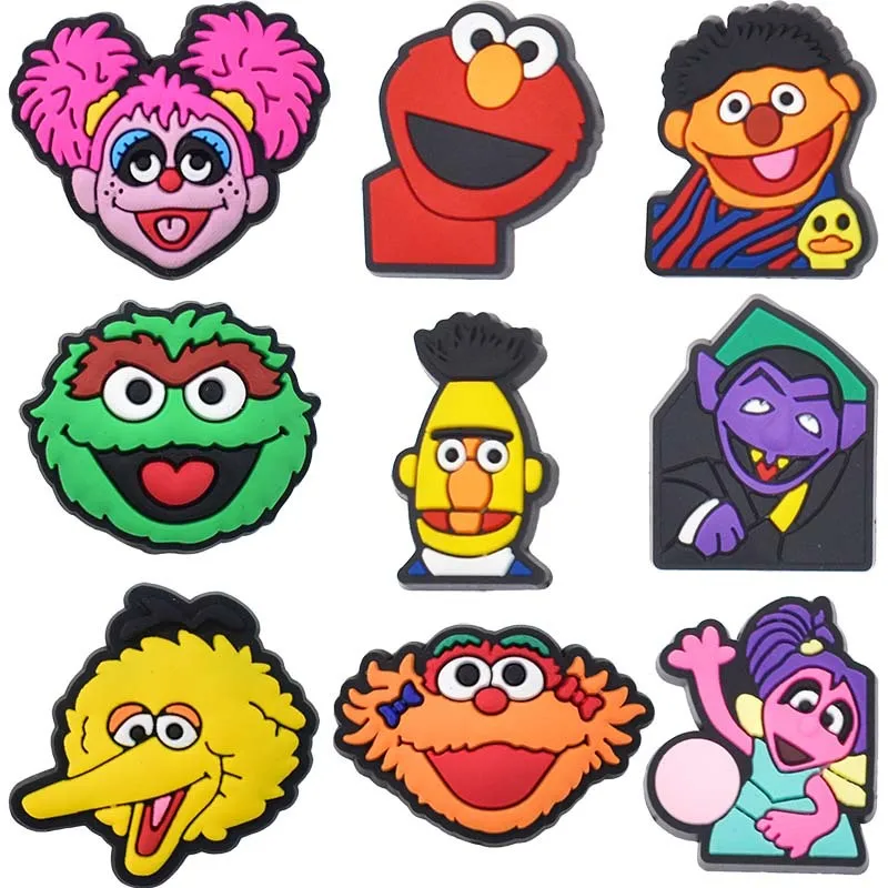 9Pcs New Cartoon series Shoe Charms For Slides Sandals DIY Custom Accessories Cute Character Decoration Charms For Clogs Shoes