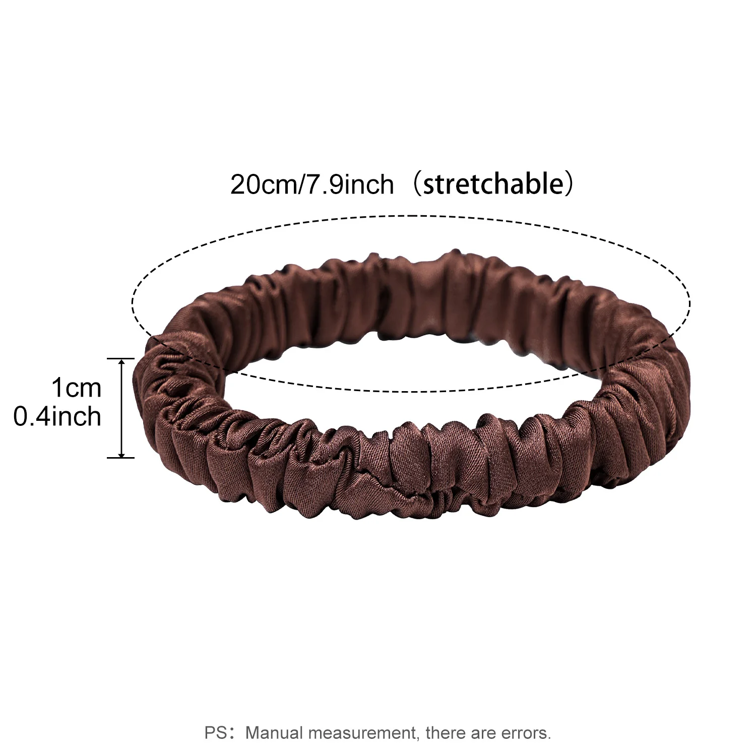 2Pcs Mulberry Silk Skinnies Scrunchies Hair Bands Ties Gum Elastics Ponytail Holders No Damage for Women Girls