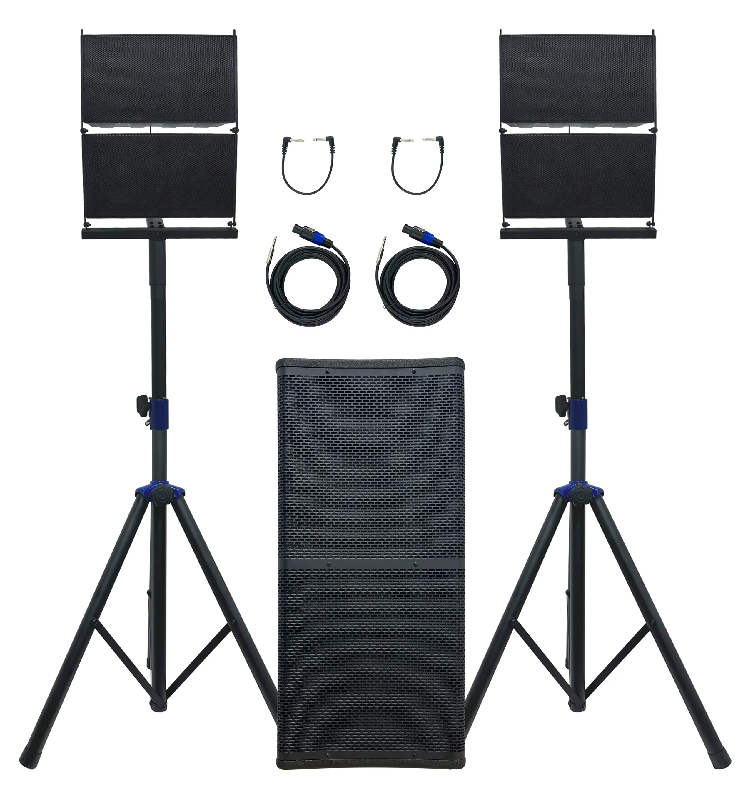 

2000W High Powered Professional Audio PA Speaker System with Dual 12" Active Subwoofer with 2 Satellite BT Karaoke Sets Bocina