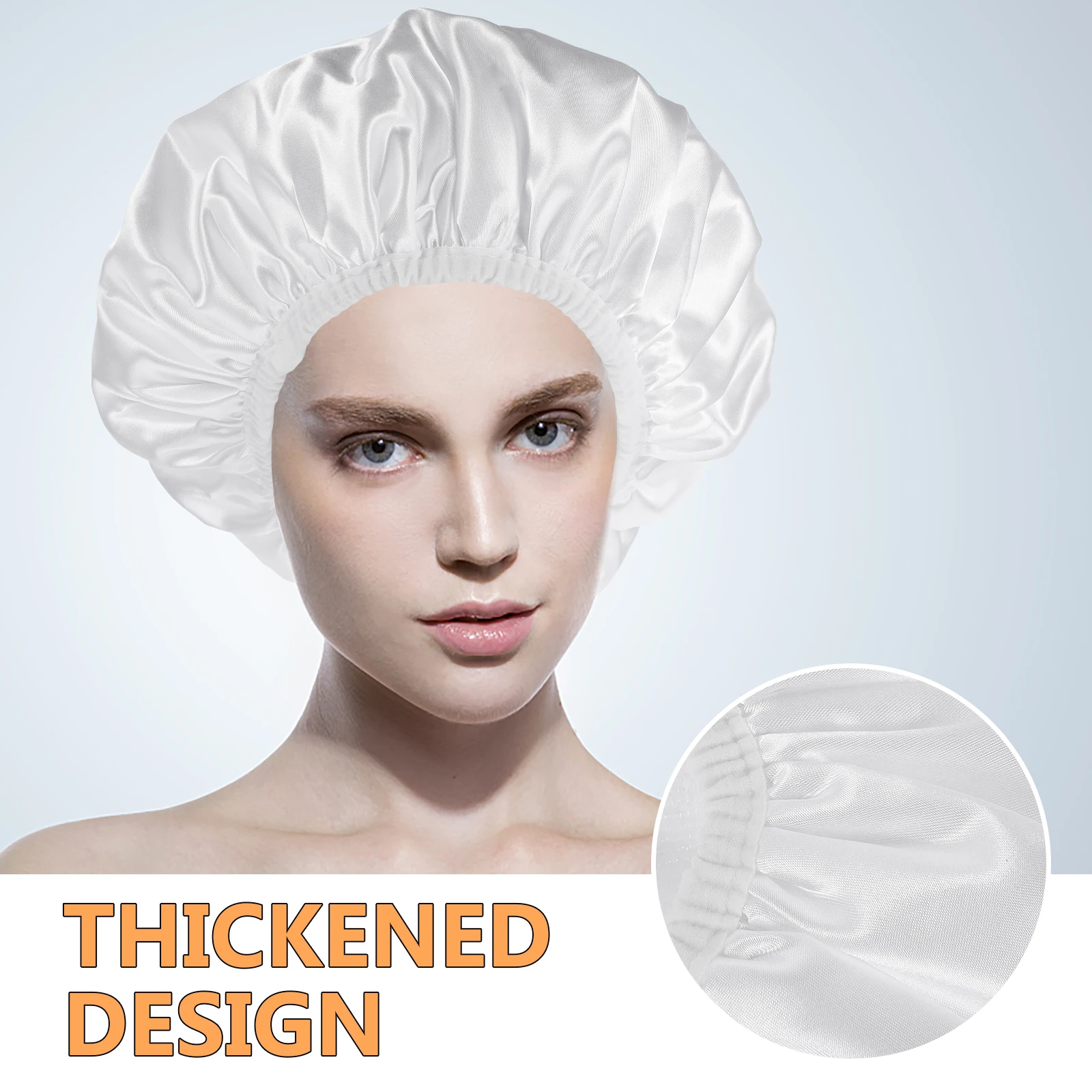 

Waterproof Shower Cap Hair Cover Braids Reusable Bath Bonnet Elastic Band Large Lightweight Women Shower Bath Travel