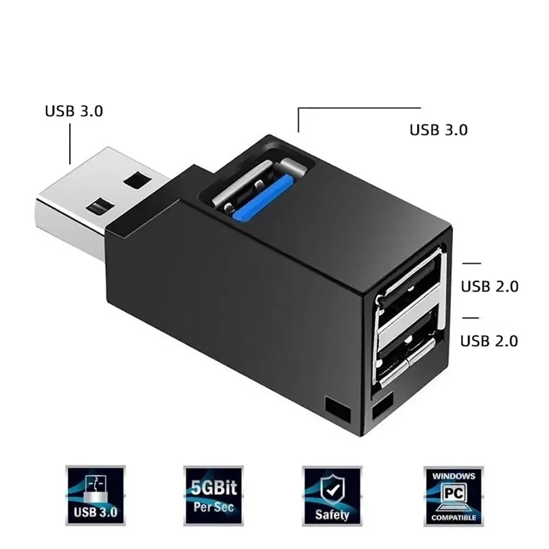 USB 3.0 HUB Extender Car Splitter Multi Port USB Hubs 2.0 For Laptops Office Multi Function Reading U Disk USB Charging Adapter