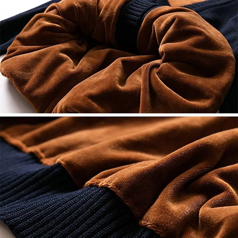 Nurse Sweater Jacket Cardigan Knitted Sweater Doctor's Outer Overalls Navy Blue Velvet Thickened Coat