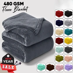 Fleece Blanket Throws for Sofas 400 GSM Gray Blankets Sofa Bed Throw Breathable Cuddly Fluffy & Warm