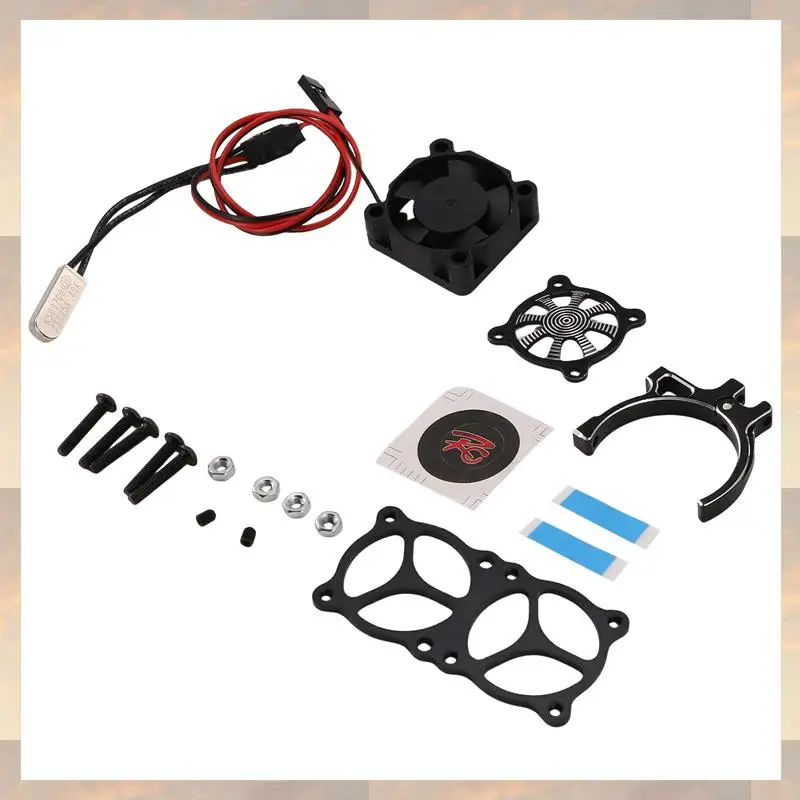 

2025 New-For RC Car 3650 3660 550 540 Motor Heatsink Cooling Fan With Thermal Sensor CNC Aluminum Alloy Clamp Heatsink