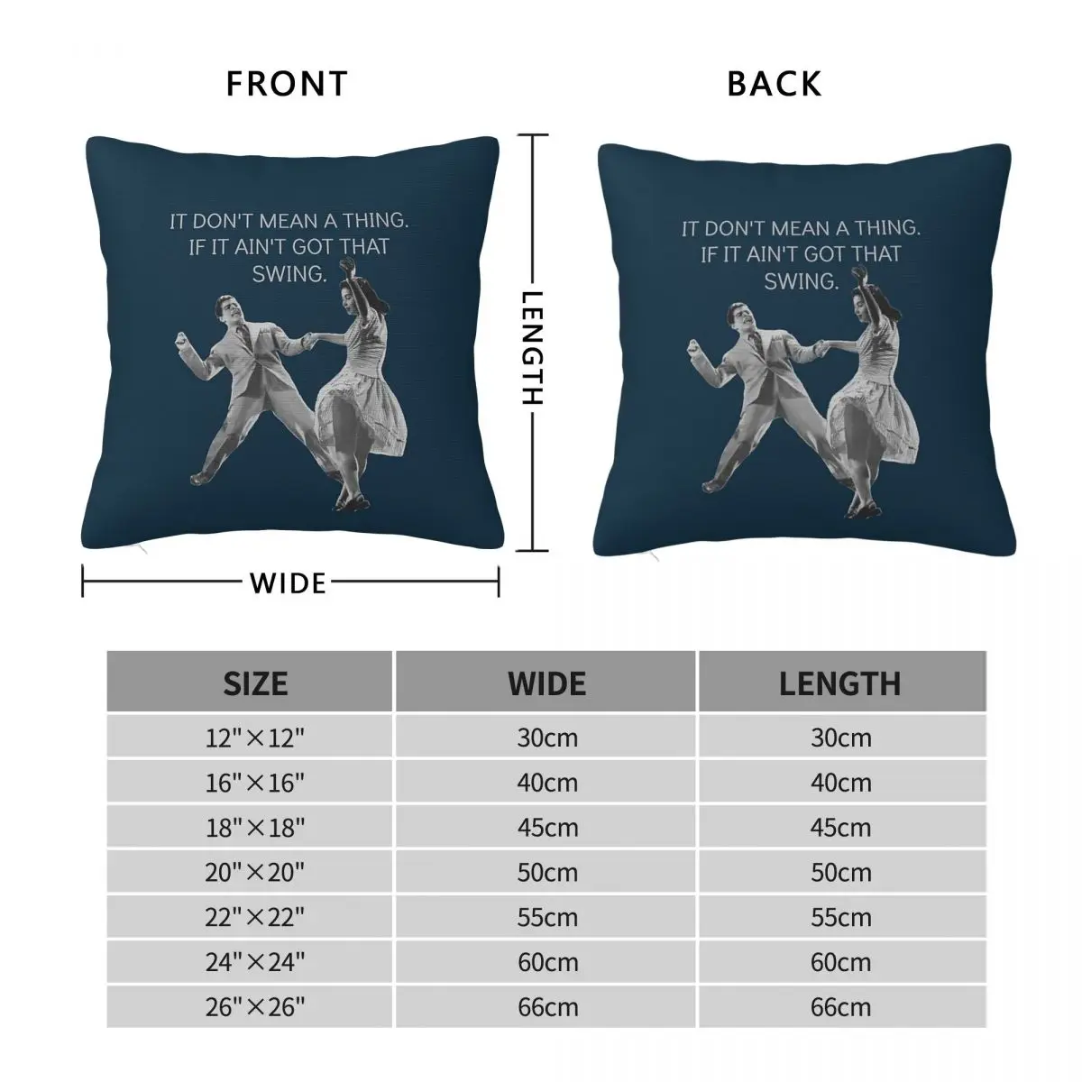 Swing Dancer Square Pillowcase Polyester Linen Velvet Creative Zip Decor Throw Pillow Case Car Cushion Cover 45x45
