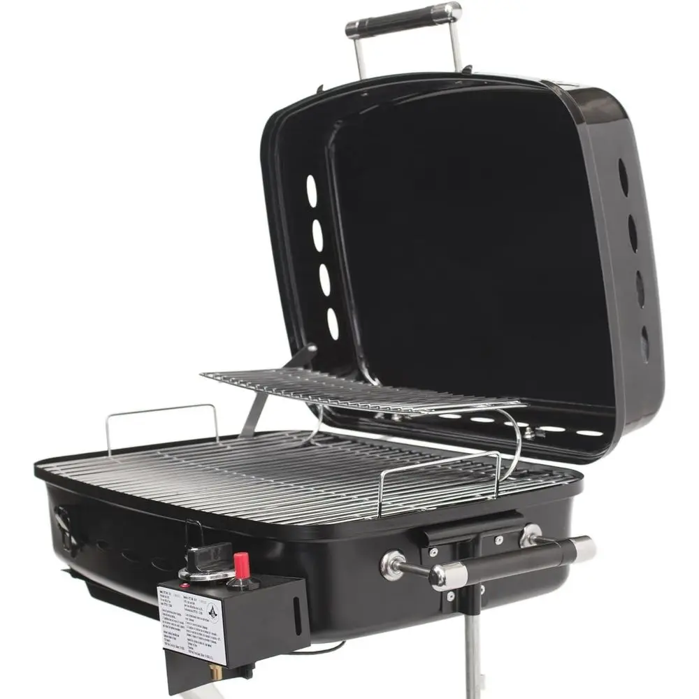 YSNHT500 RV Or Trailer Mounted Q Motorhome Gas Grill 214 Sq Inch Cooking Surace Adjustale lame Controller, lack