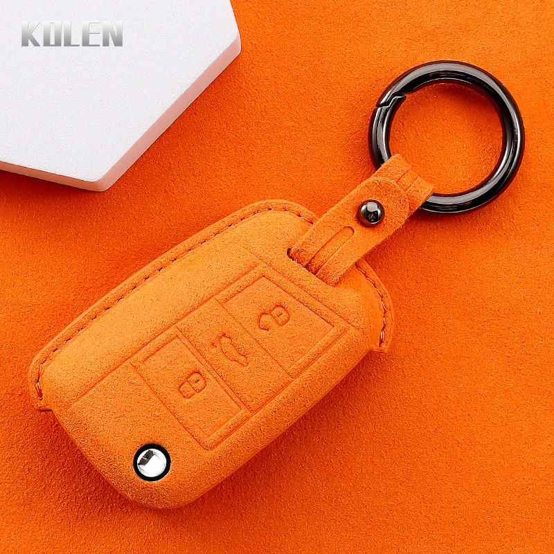 Leather Car Flip Key Case Cover Shell For VW Volkswagen Golf 7 MK7 Tiguan MK2 For SEAT Ateca Leon FR 2 Ibiza For Skoda Octavia