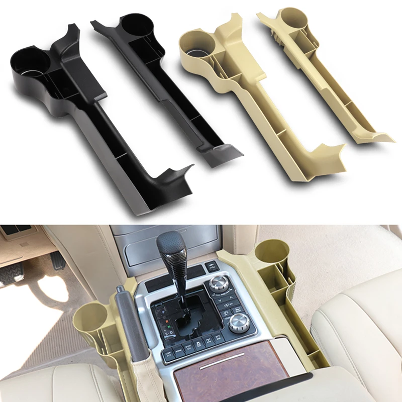 For Toyota Land Cruiser 200 LC200 FJ200 2016 2017 2018 2019 2020 Car Interior Cup Holder With Mat Seat Crevice Storage Box ABS