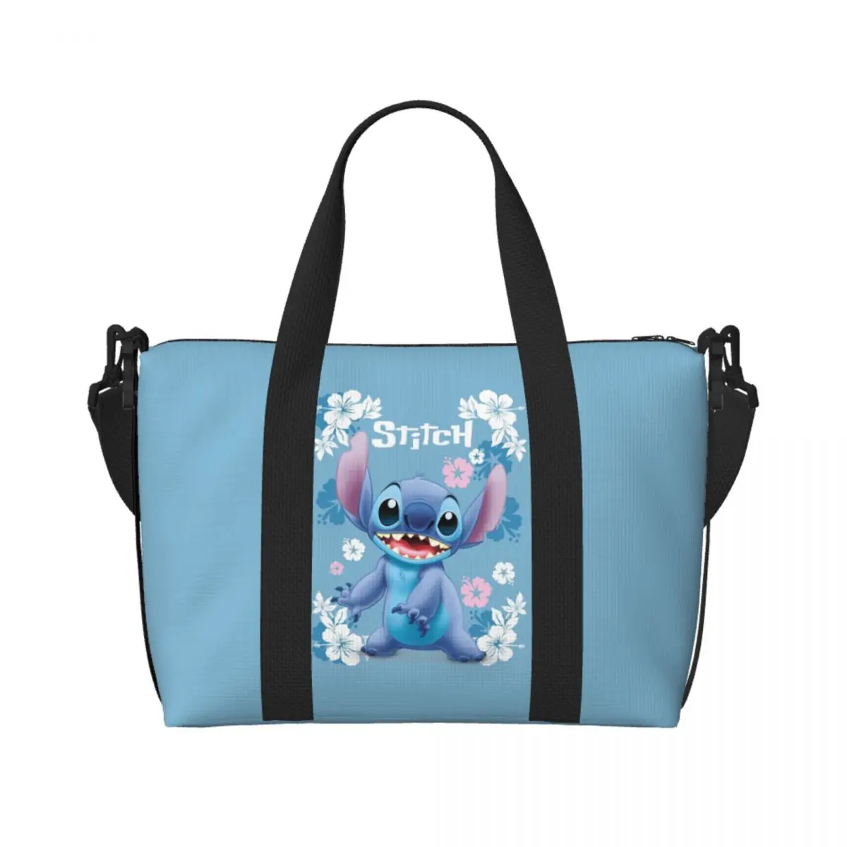 

Custom Funny Stitchs Adventure Anime Tote Bag Women Large Capacity Beach Gym Travel Bags