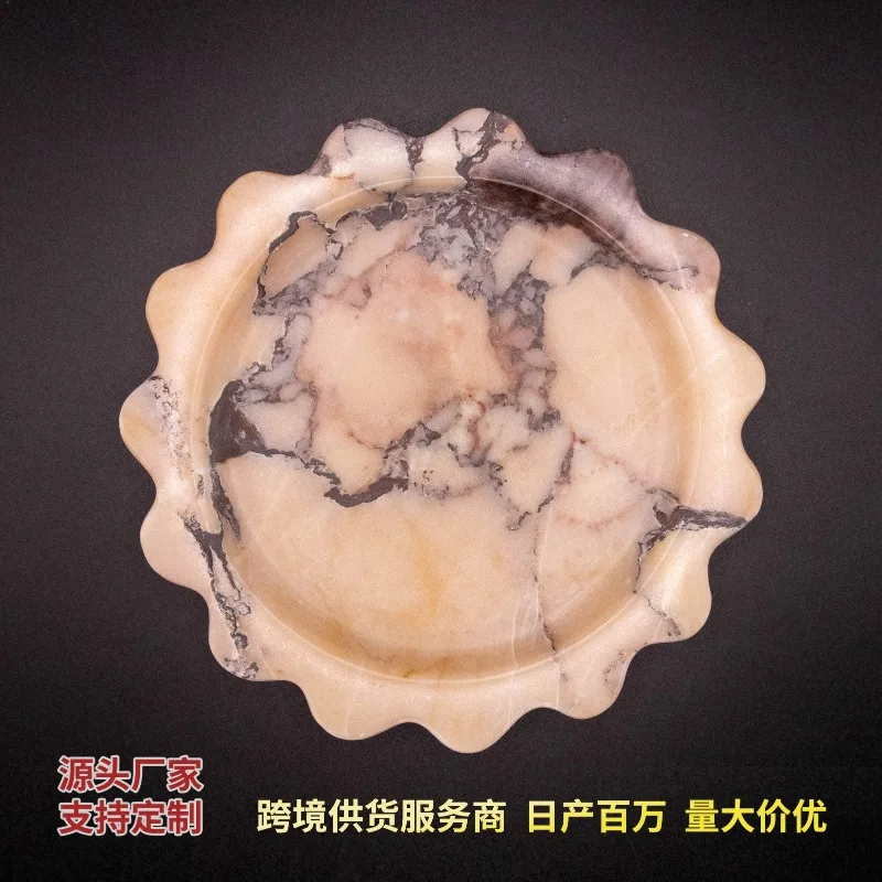 Luxurious High-end Trays Marble Makeup Wash Basin Cream-style Trays Storage Design Exclusive Use Home Decor Tabletts ZY40TP